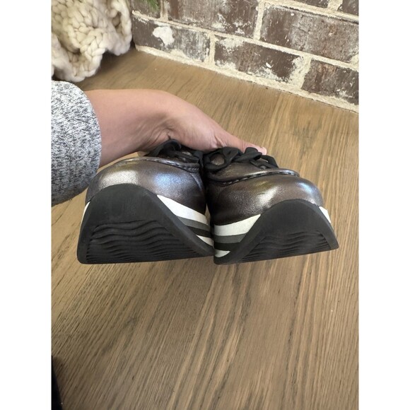 Softwaves Metallic Pewter Leather Chain Platform Loafers EU 38.5 US 7.5 M - Picture 3 of 13